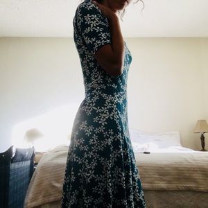 Land’s End Floral Midi Dress Size S 6-8